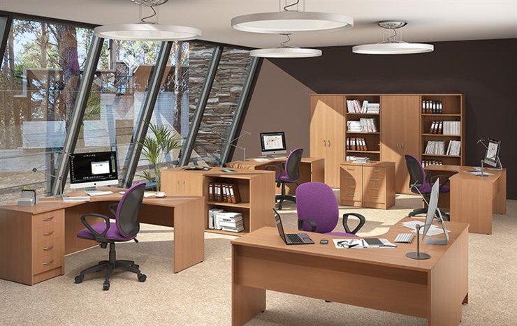 Офисный комплект мебели IMAGO три стола, 2 шкафа, стеллаж, тумба в Ижевске - изображение 2